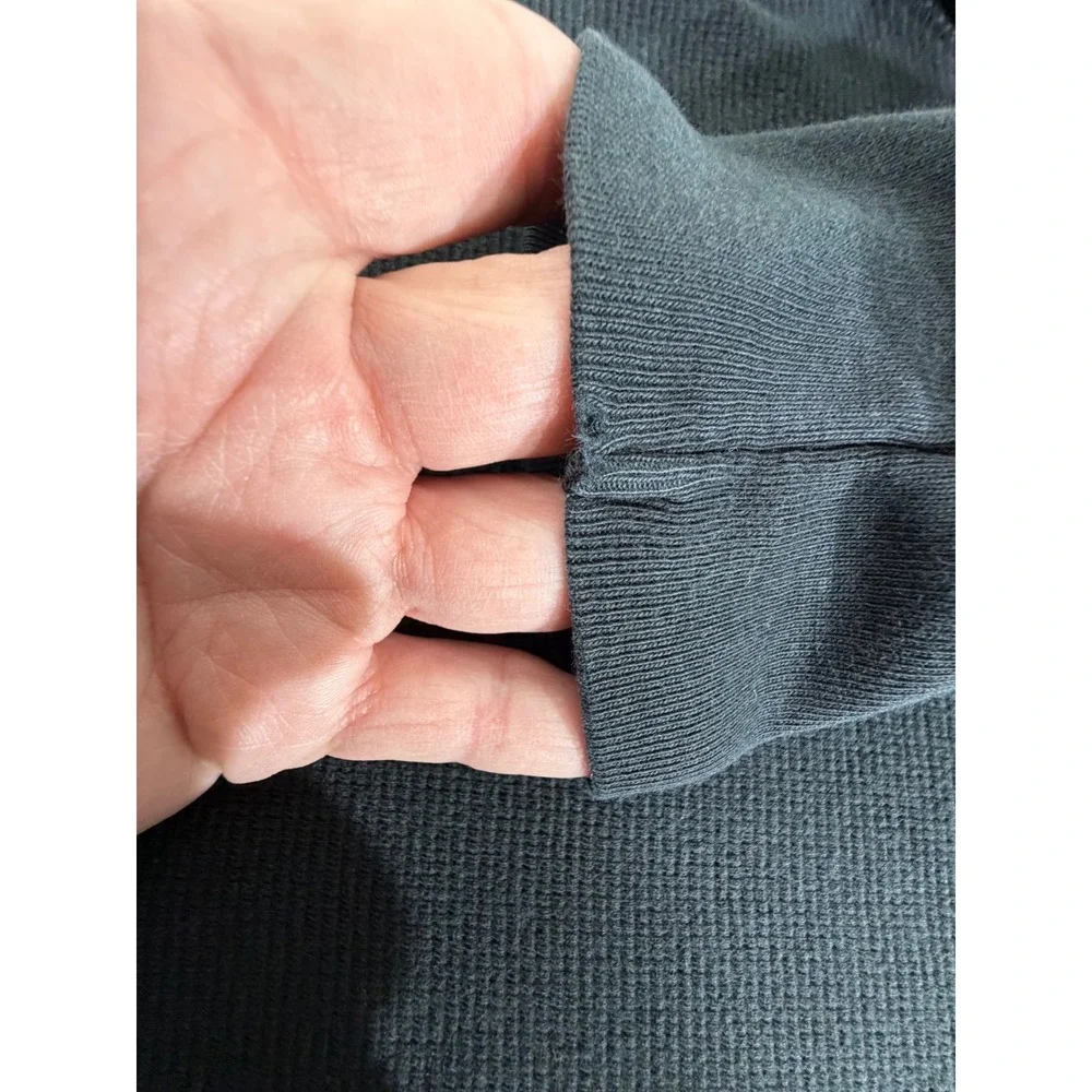 Polo Ralph Lauren Thermal Top Large Black Waffle Knit‎ Athleisure Casual READ
